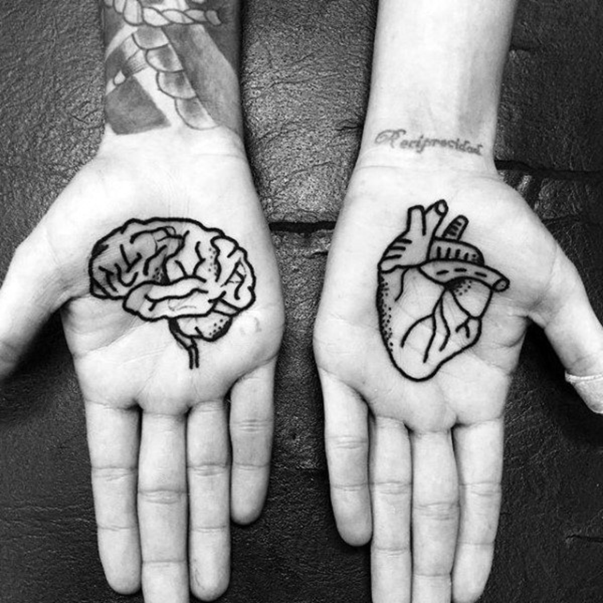 pánské dlaň-mozek-tepelné tetování