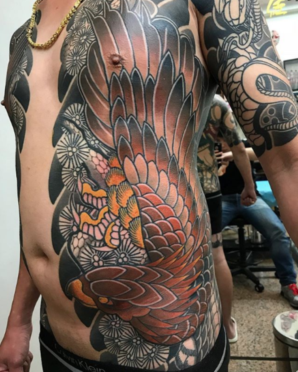 tätowierung, tätowierer, tätowierungsdesign, tattooinspiration, tätowierungskunst, japanisches tattoo, eingefärbt, inkedmag