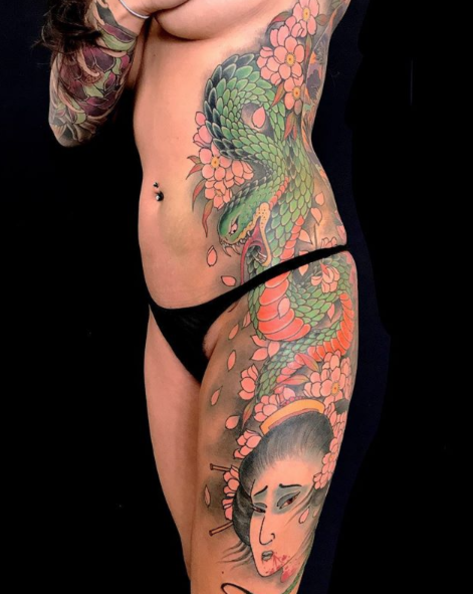 tätowierung, tätowierer, tätowierungsdesign, tattooinspiration, tätowierungskunst, japanisches tattoo, eingefärbt, inkedmag