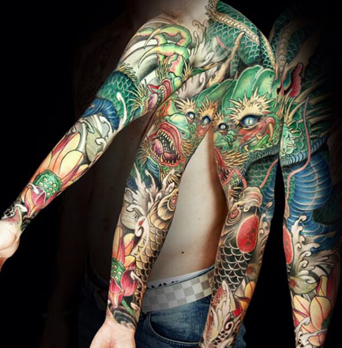 tätowierung, tätowierer, tätowierungsdesign, tattooinspiration, tätowierungskunst, japanisches tattoo, eingefärbt, inkedmag