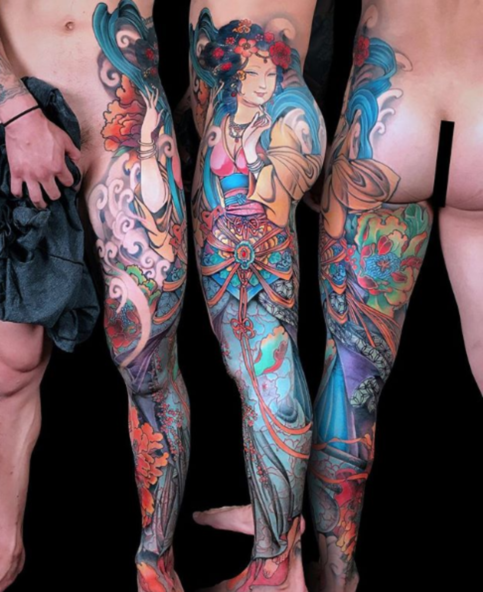 tätowierung, tätowierer, tätowierungsdesign, tattooinspiration, tätowierungskunst, japanisches tattoo, eingefärbt, inkedmag