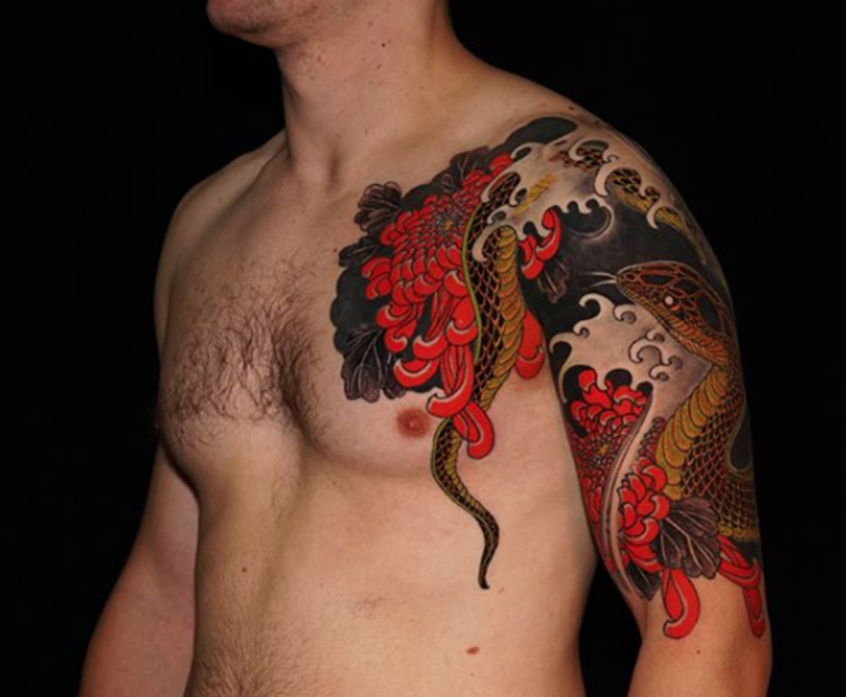 tätowierung, tätowierer, tätowierungsdesign, tattooinspiration, tätowierungskunst, japanisches tattoo, eingefärbt, inkedmag