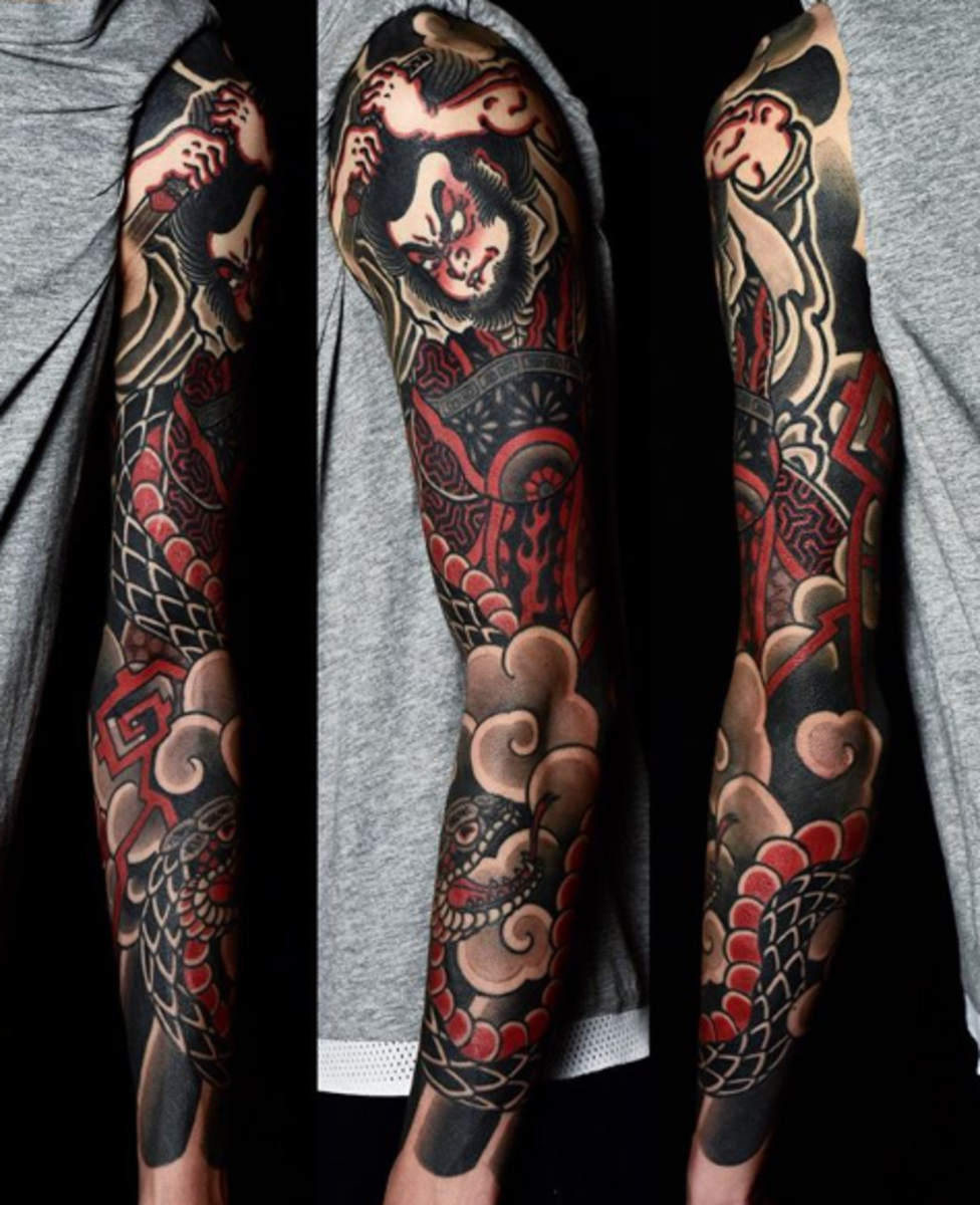 tätowierung, tätowierer, tätowierungsdesign, tattooinspiration, tätowierungskunst, japanisches tattoo, eingefärbt, inkedmag