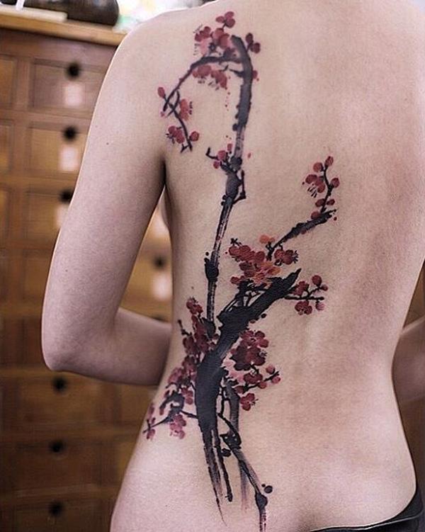 Kirschblüten-zurück-tattoo-84