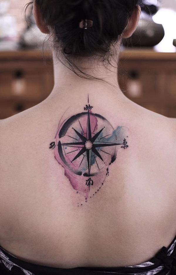 krásný-akvarel-kompas-zpět-tetování-69