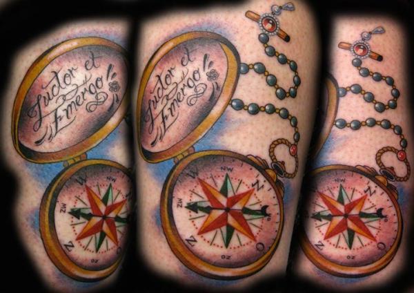 Farbige Tinte mit Kompass und Armband von Guen Douglas