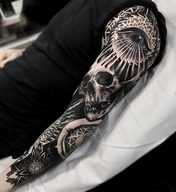 Totenkopf mit Augen Tattoo