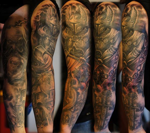 Legendární design tetování s plným rukávem