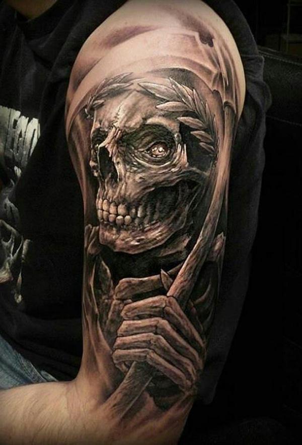 Zombie Schädel Tattoo