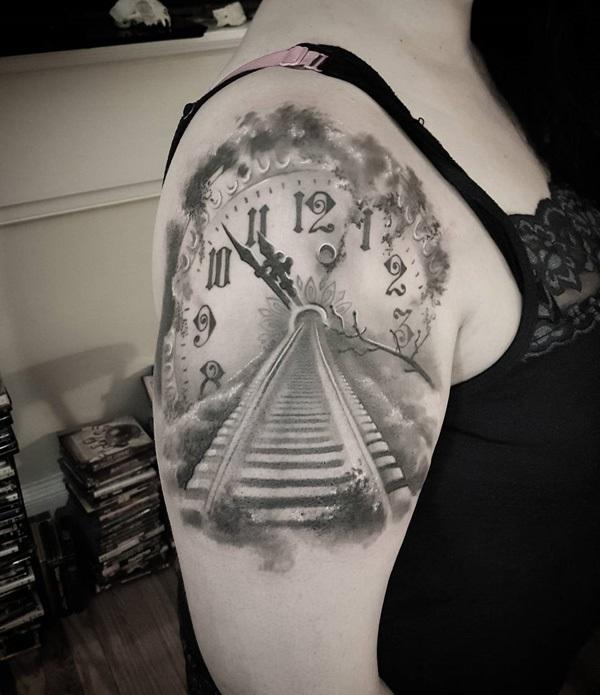 hodiny-vlak-dráha-tetování-45