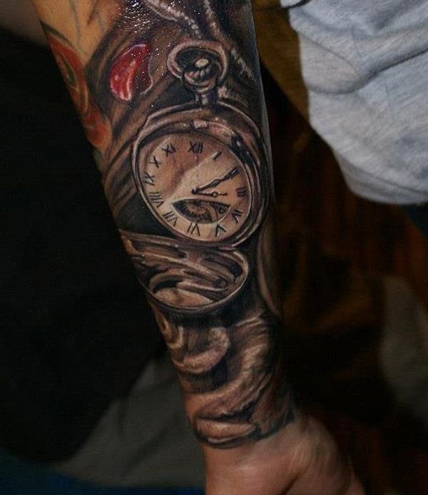 kapesní hodinky-předloktí-tetování-pro-muže-75