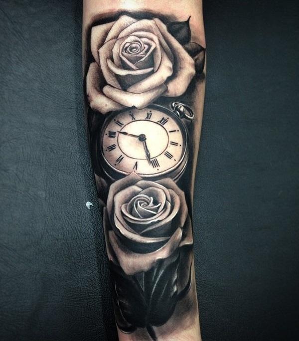 Relistic-kapesní hodinky-a-růže-předloktí-tetování-71