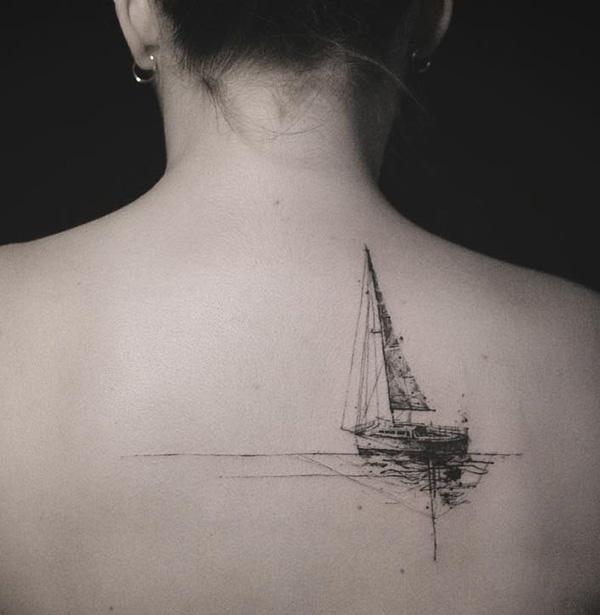 Loď zpět tetování-56
