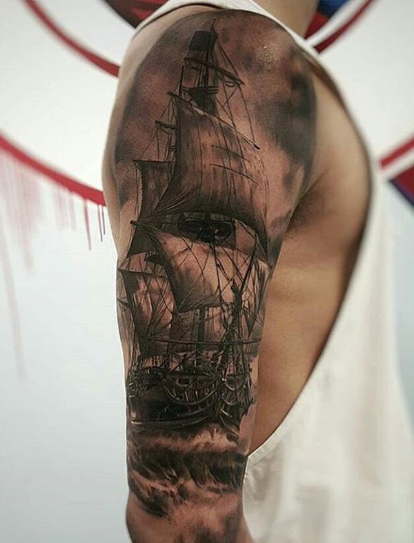 Boat full leeve tattoo for men-86