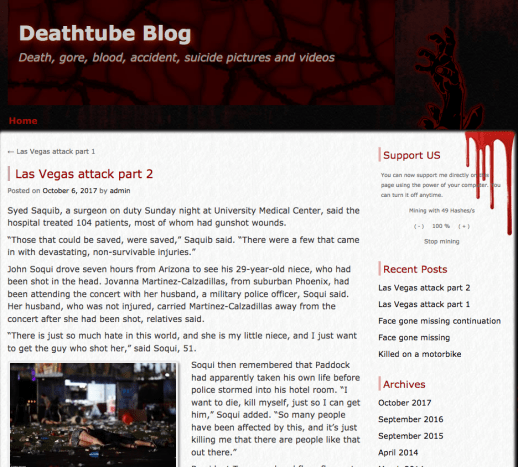 Photo via deathtube في الآونة الأخيرة ، كان هذا الموقع قليلاً أو مفقودًا ، حيث كان تحميل المواد الجديدة متساهلاً إلى حد ما. ومع ذلك ، عندما يضربون ، يكونون كذلك