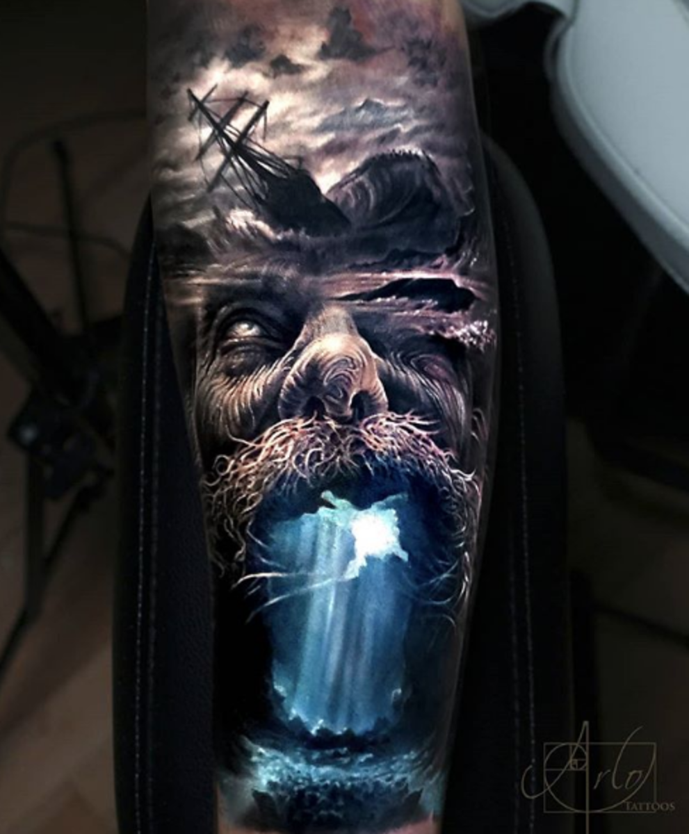 Tattoo, Tätowierer, Tattoo-Idee, Tattoo-Design, Tattoo-Inspiration, Tattoo-Kunst, Tattoo für Männer, Männer-Tattoo, eingefärbt, inkedmag