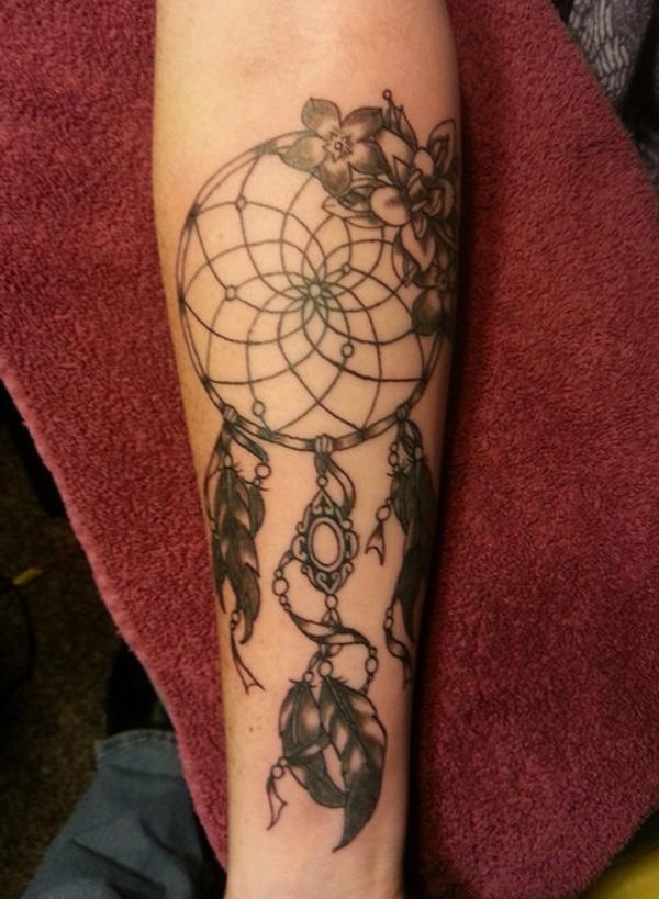 Dream Catcher Ärmel Tattoo im Pastellstil für Frauen