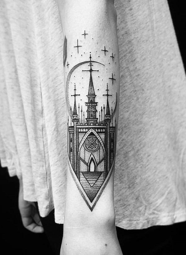 Schloss Unterarm Tattoo