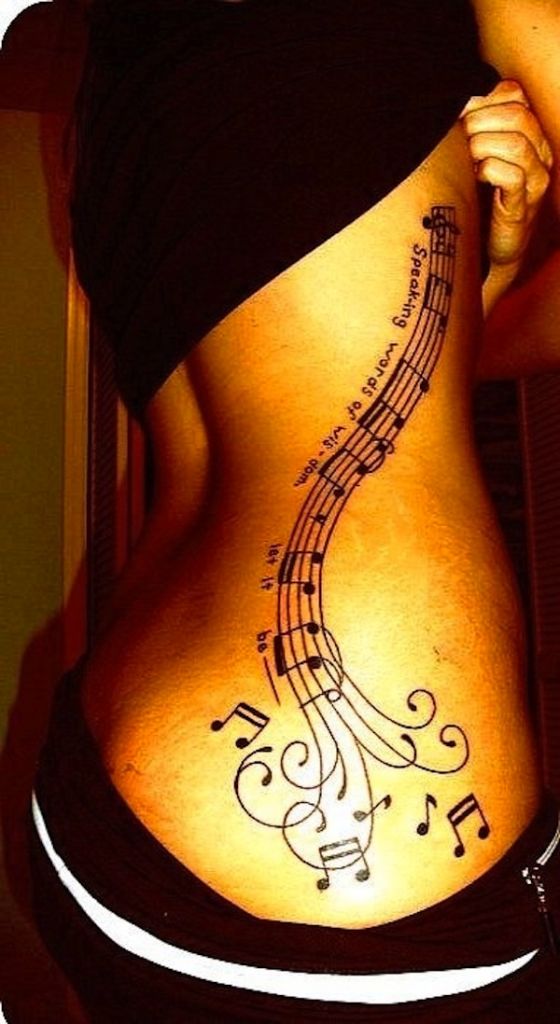 115 Musiknoten Tattoos für die Musikliebhaber