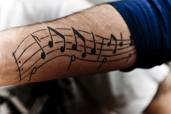115 Musiknoten Tattoos für Musikliebhaber