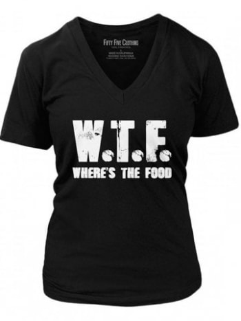 Women's Where's the Food Vintage T-Shirt von Fifty5 Clothing