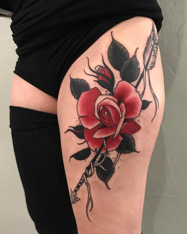 Rose arrow tetování