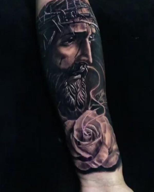 Jesus Rose Tattoo