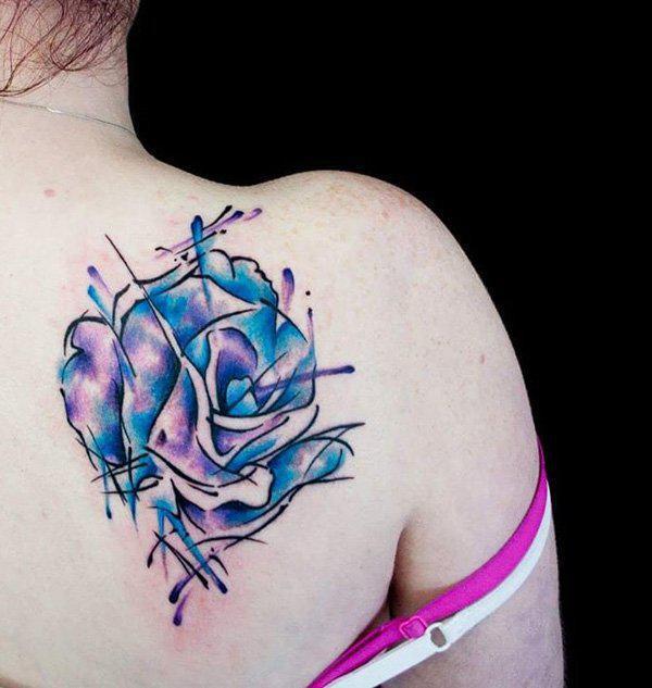 Aquarell Rose Tattoo