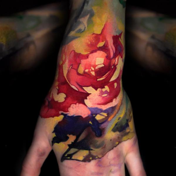 Abstrakte Rose Tattoo