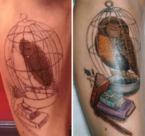 Kannst du das Muttermal im fertigen Tattoo sehen? Wir auch nicht.