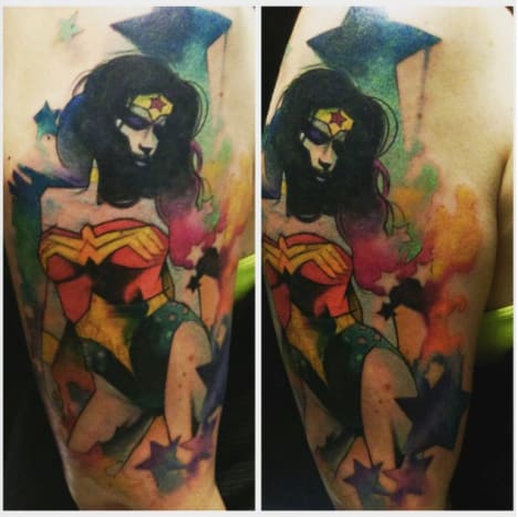 Wonder Woman tetování od Sergio Lindop.