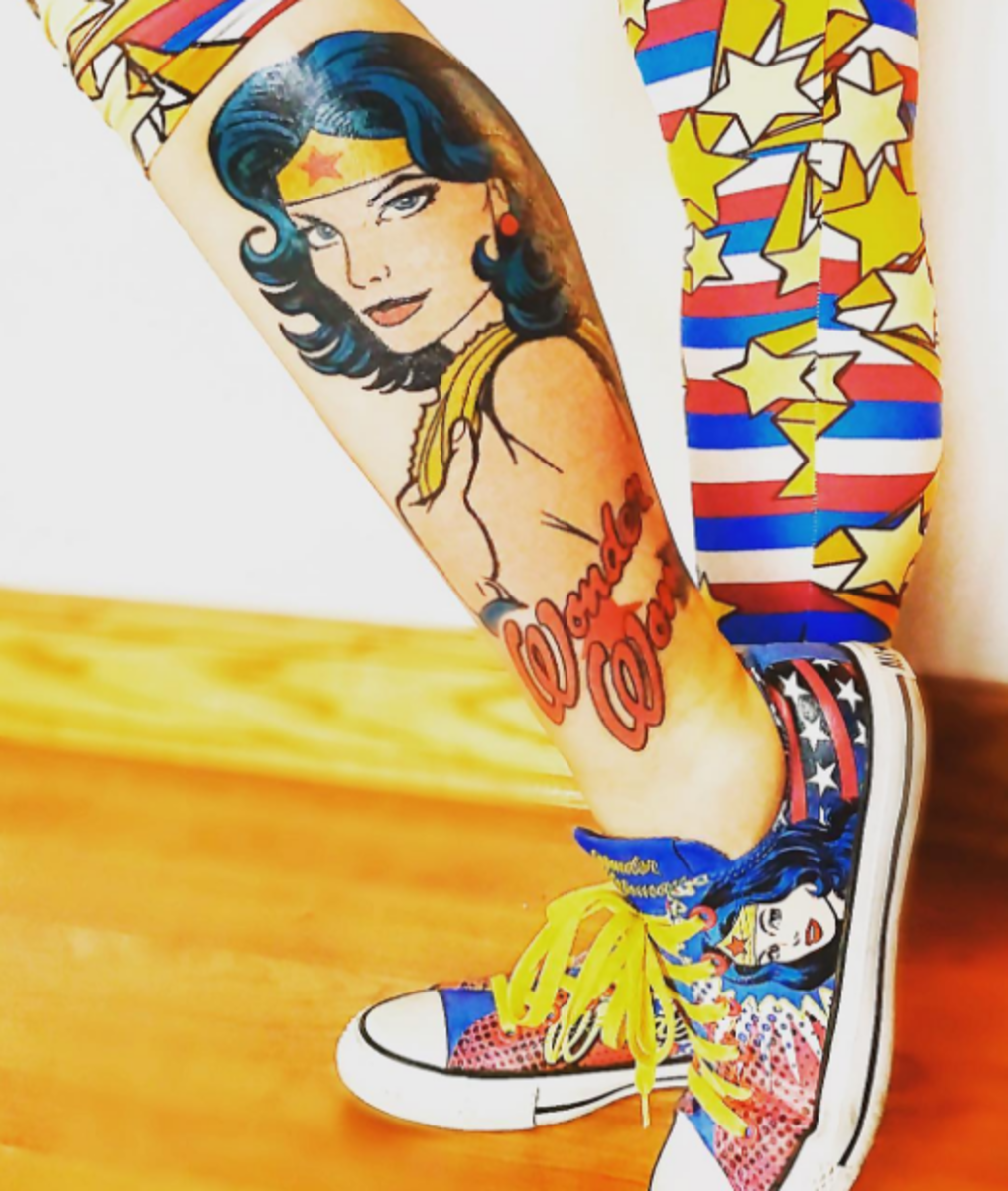 Wonder Woman tetování od Laurenta Marina.