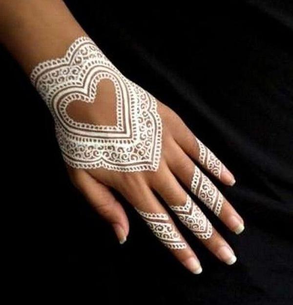 Bílá Henna Design-8