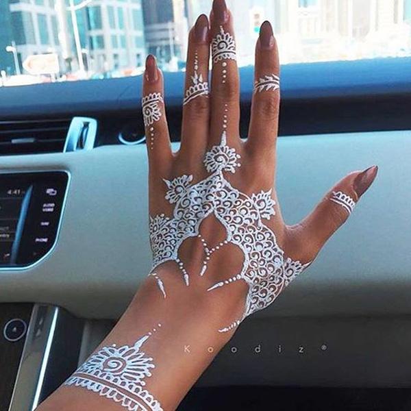 Bílá Henna Design-9