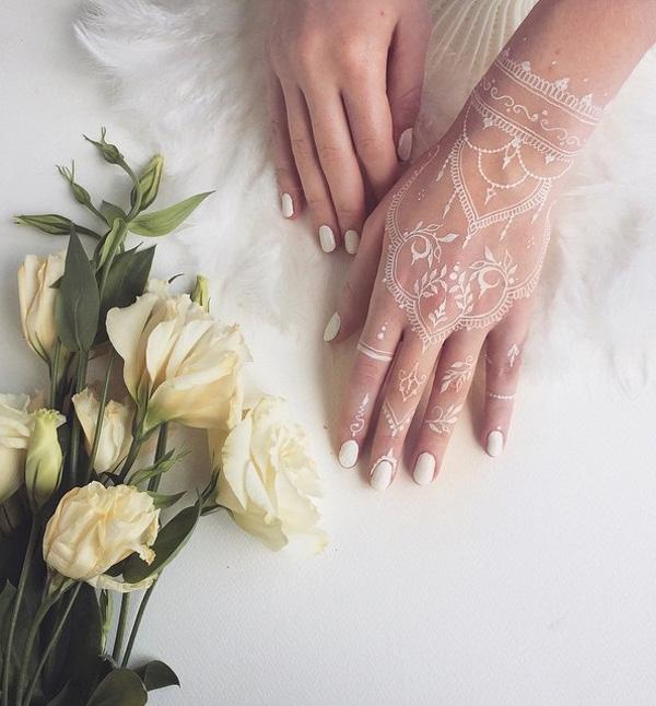 Bílá Henna Design-13