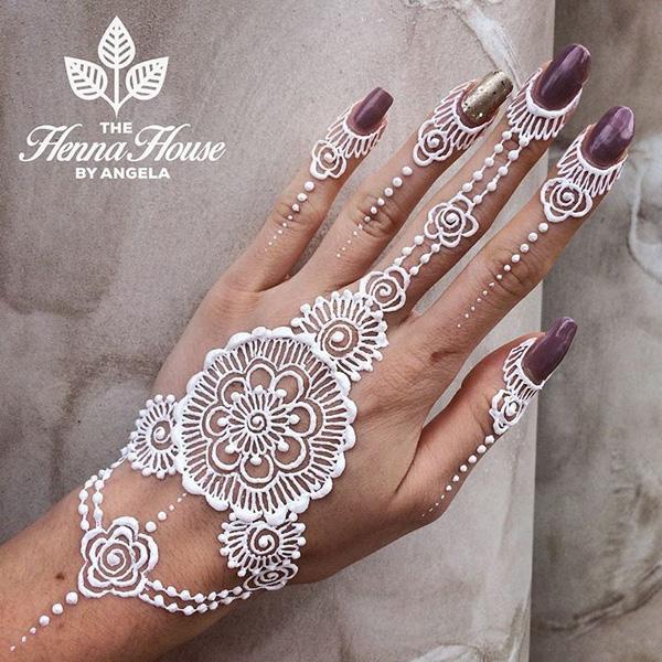 Bílá Henna Design-15