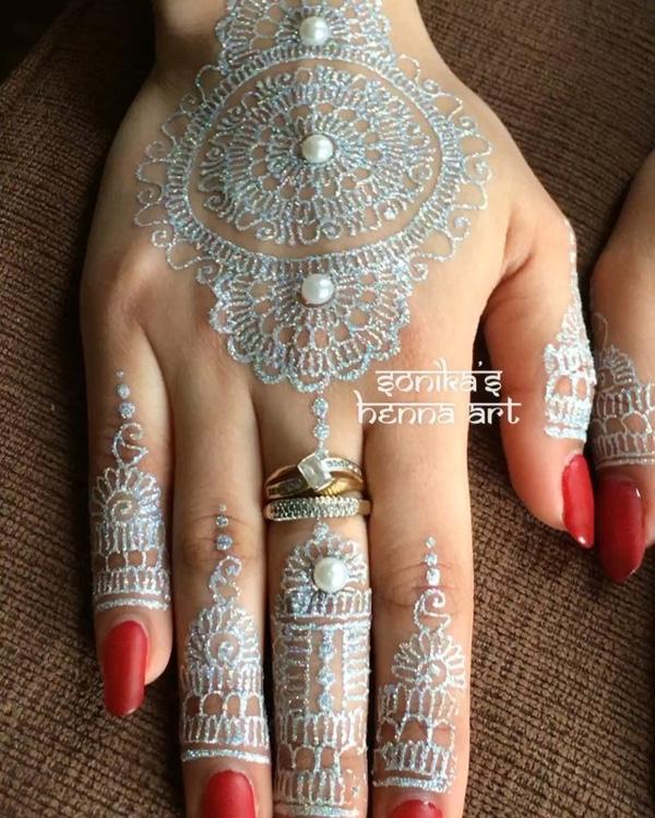 Bílá Henna Design-17