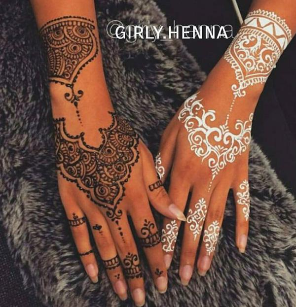 Bílá Henna Design-21