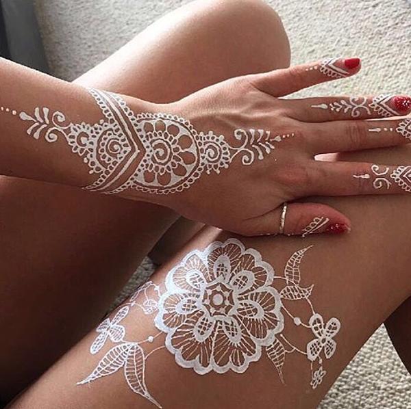 Bílá Henna Design-23