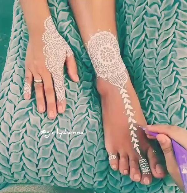 Bílá Henna Design-22