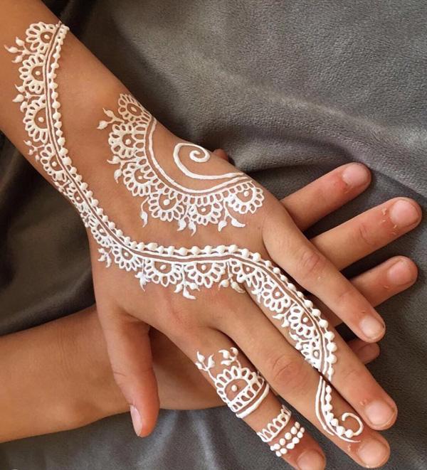 Bílá Henna Design-24