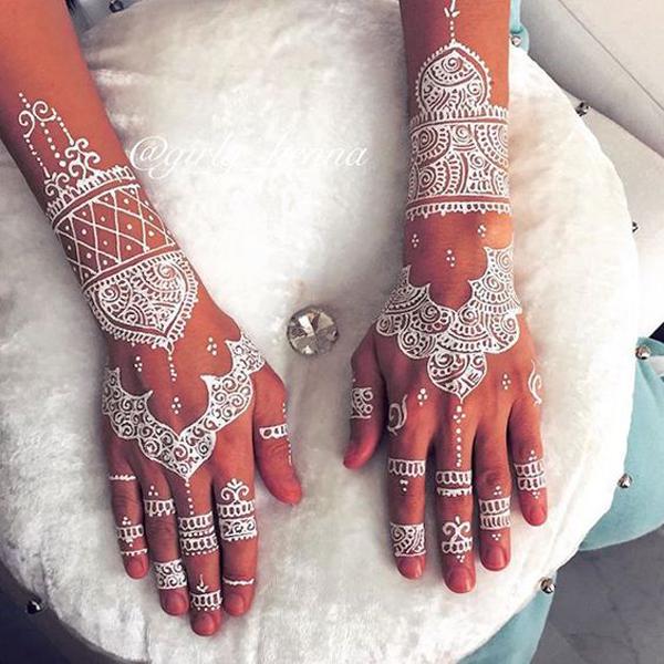Bílá Henna Design-25