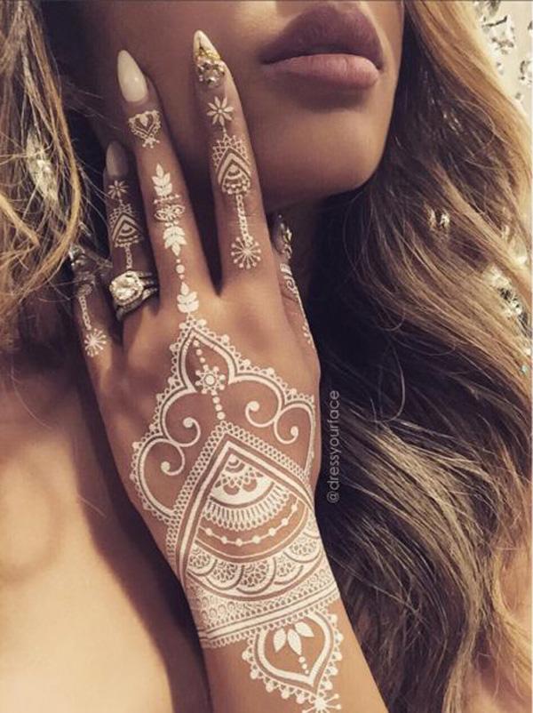 Bílá Henna Design-2