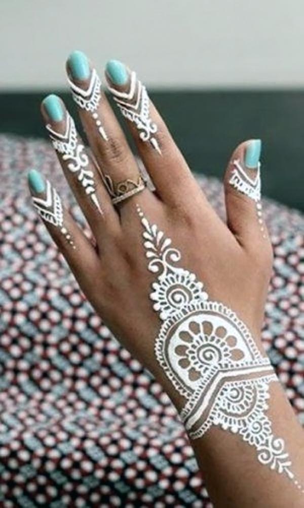 Bílá Henna Design-4