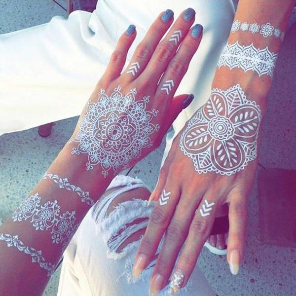 Bílá Henna Design-6