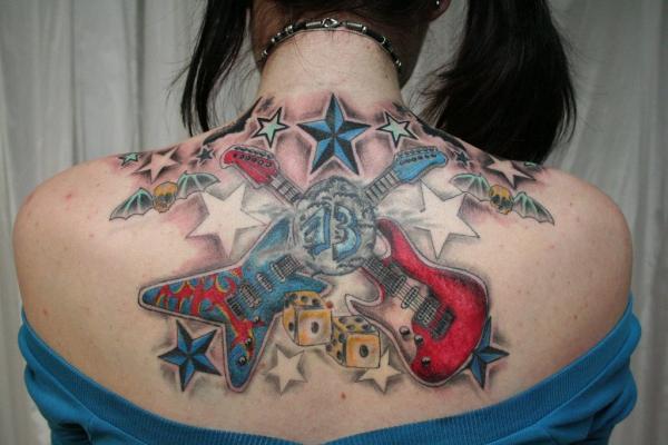 Kytarové hvězdy tetování