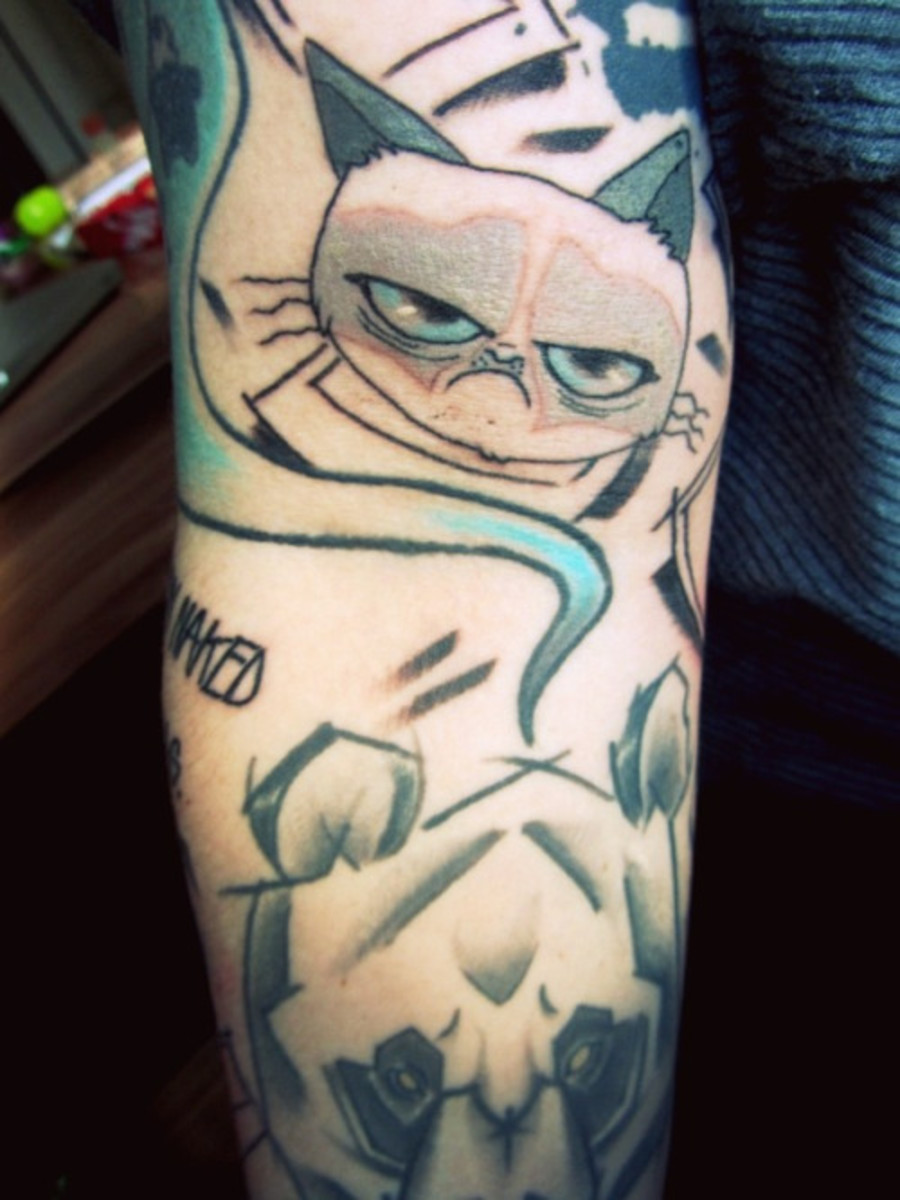 Grumpy-Cat-Tattoo-On-Arm-Sleeve