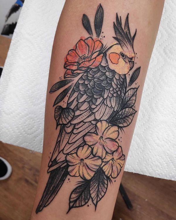 Nymphensittich Papagei Tattoo