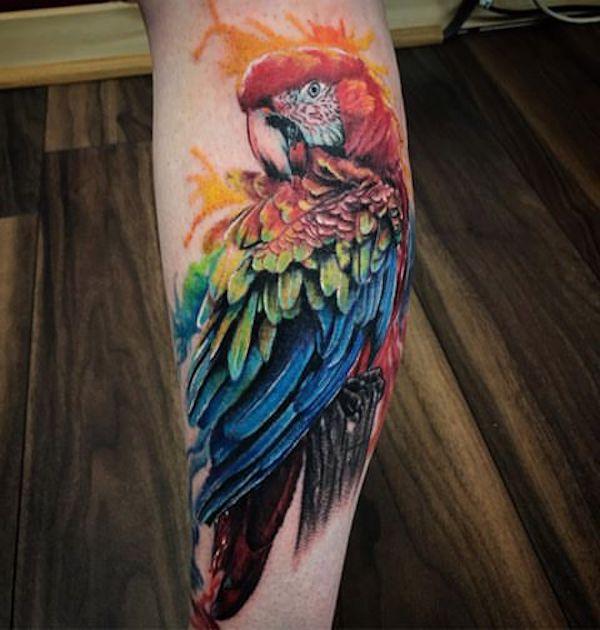 Buntes Papagei Tattoo
