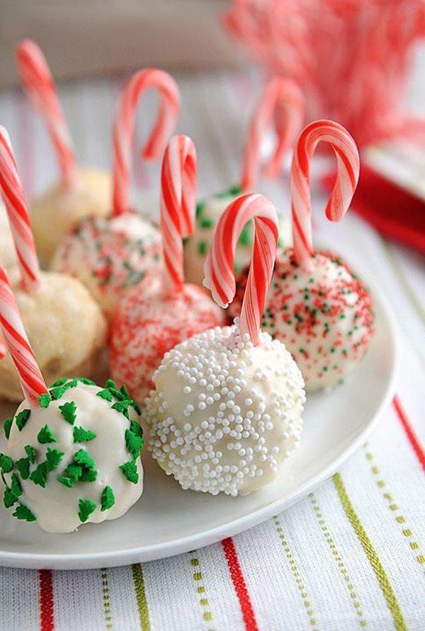 Candy Cane Marshmallow Pops für Kinder